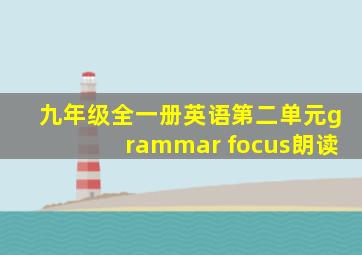 九年级全一册英语第二单元grammar focus朗读